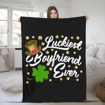 Discover Luckiest Boyfriend Ever Valentine's Day Fleece Blankets