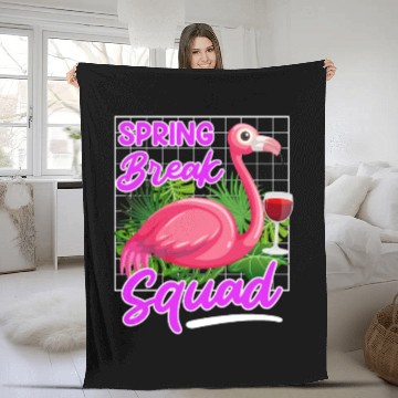 Discover Spring Break Squad Summer Vacation Spring Break Fleece Blankets