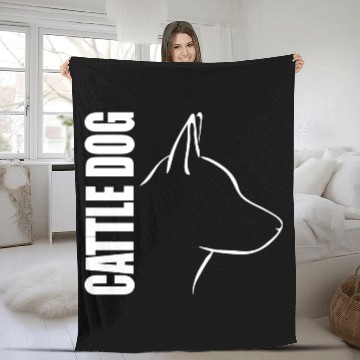 Discover Cattle Dog Profile dog mom Fleece Blankets