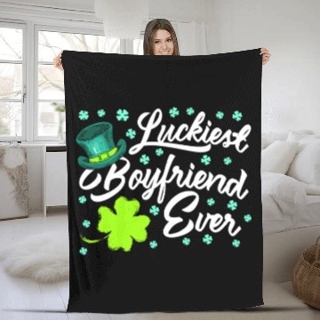 Discover Luckiest Boyfriend Ever Valentine's Day Fleece Blankets