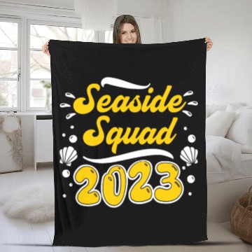Discover Seaside Squad 2023 Vacation Friends Spring Break Fleece Blankets