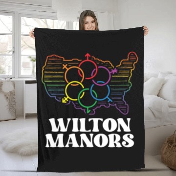 Discover Wilton Manors Pride Flag Pride Month LGBTQ Flag Fleece Blankets