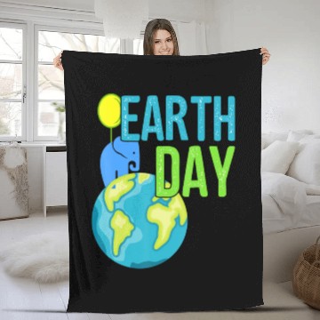 Discover Earth Day 2019 Fleece Blankets Great Vintage Ear Elephant S