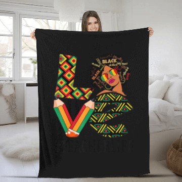 Discover Teacher Love Afro African American Fleece Blankets