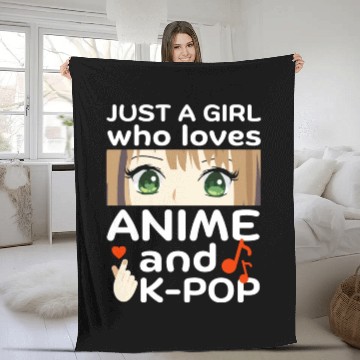 Discover just a girl who loves anime and k-pop Fleece Blankets