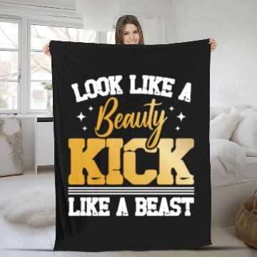Discover Looks Like A Beauty Kick Like A Beast Karate Lover Fleece Blankets