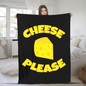 Discover Funny Cheese Please Swiss Cheese Wedge Fleece Blankets