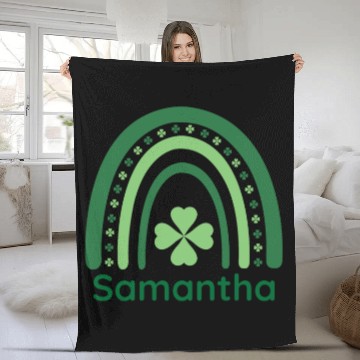 Discover Samantha Clover Charm Boho Rainbow Fleece Blankets