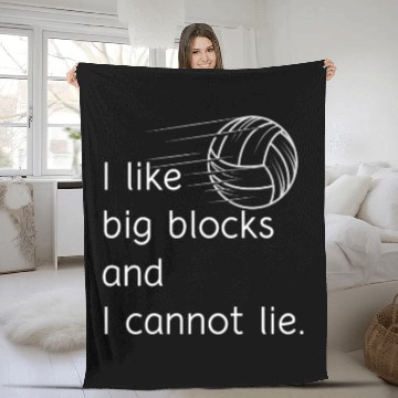Discover I Like Big Volleyball Blocks and I can not Lie Fleece Blankets