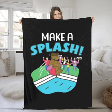 Discover Make A Splash Pool Dive Swimming Sports Swimmer Fleece Blankets