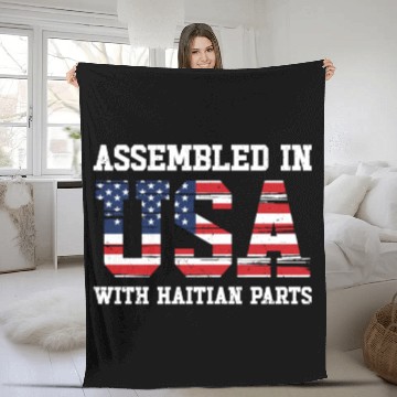 Discover Born Haitian Haiti American USA Citizenship Fleece Blankets