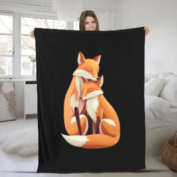 Discover Fox forest animal foxes siblings bro sis nature Fleece Blankets
