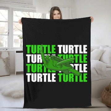 Discover Turtle illustration green Fleece Blankets