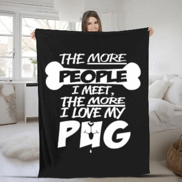 Discover I Love My Pug Fleece Blankets