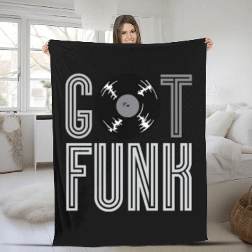 Discover Got Funk Vinyl Dj gift Fleece Blankets