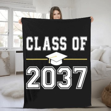 Discover Class Of 2037 Grow With Me Graduation First Day Fleece Blankets