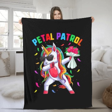 Discover Petal Patrol Dabbing Unicorn Fleece Blankets Wedding Flower