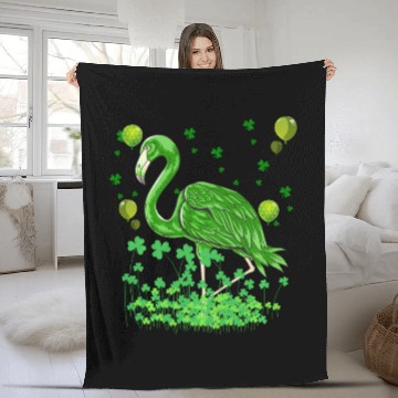 Discover Flamingo Lovers Green Saint Patrick Fleece Blankets