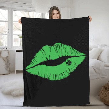 Discover Lips Shamrock Fleece Blankets, St Patricks Day Presents
