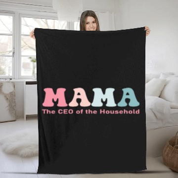 Discover Mama Funny Quotes and Saying Mother's Day Fleece Blankets