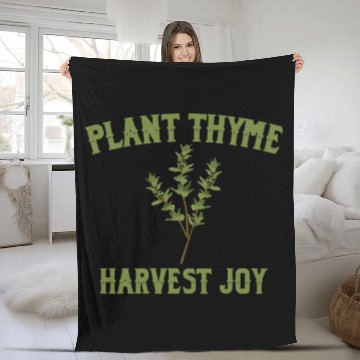 Discover Plant Thyme Harvest Joy Fleece Blankets