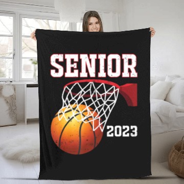 Discover Graduate Senior Class of 2023 Basketball Player Fleece Blankets