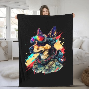 Discover Dog Pilot German Shepherd for Aviation and Dog Fleece Blankets