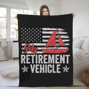Discover Retirement Vehicle Sailor Sailboat Fleece Blankets