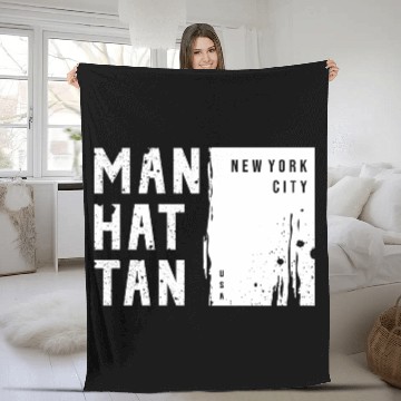 Discover MANHATTAN NYC USA Urban Street Fleece Blankets Design 2023