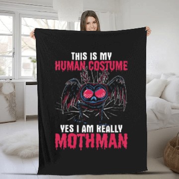 Discover Mothman This Is My Human Costume Yes I Am Really M Fleece Blankets