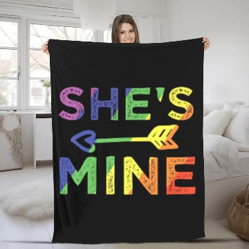 Discover Lesbian Couple She s Mine I m Hers Matching LGBT Fleece Blankets
