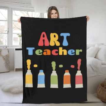 Discover Back To School Art Teacher First Day of School Tea Fleece Blankets