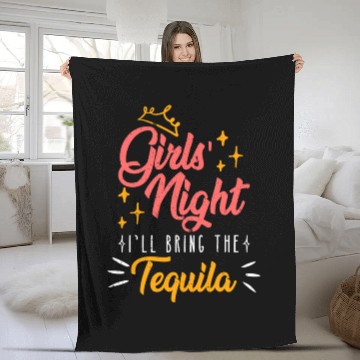 Discover Girls night out I bring the tequila Spring Break Fleece Blankets