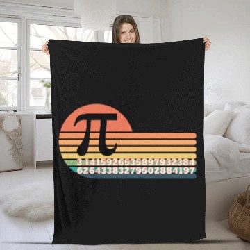 Discover Retro Pi Number Fleece Blankets & Gifts For Math Teacher