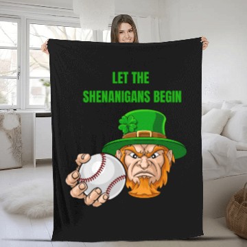 Discover Let The Shenanigans Begin Baseball St Patrick's Da Fleece Blankets