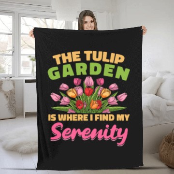 Discover Tulip Gardening Tulips Fleece Blankets