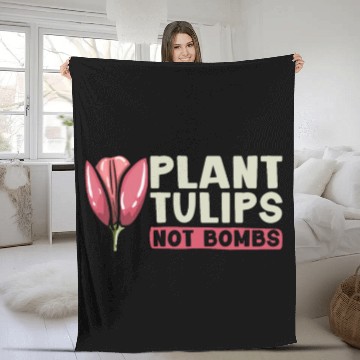 Discover Tulip Gardening Tulips Fleece Blankets