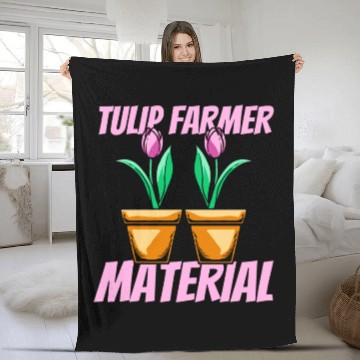 Discover Tulip Gardening Farmer Tulips Fleece Blankets