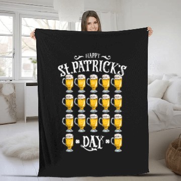 Discover Happy St Patrick's Day Funny Beer Drinking Beer Fleece Blankets