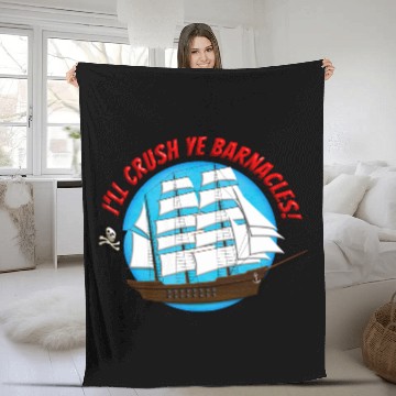 Discover Pirate ship Fleece Blankets