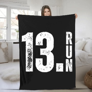 Discover Half Crazy 13 1 Running Half Marathon Race Runner Fleece Blankets