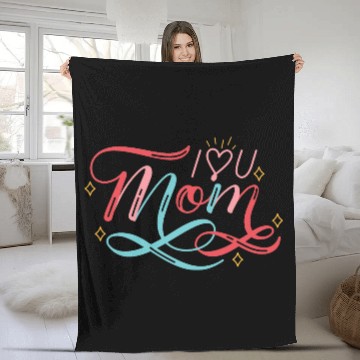 Discover I Love My Mom, mother's day Fleece Blankets