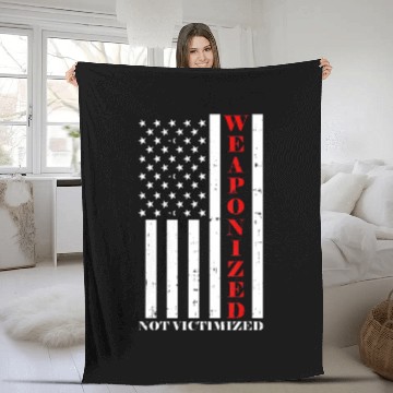 Discover US American Flag Pro Gun Meme Weaponized Not Victi Fleece Blankets