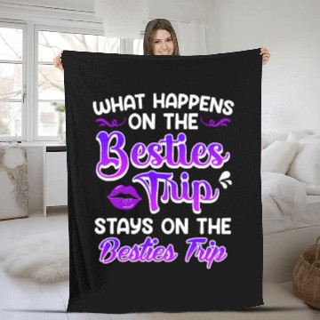 Discover Besties Trip Friends Summer Vacation Spring Break Fleece Blankets