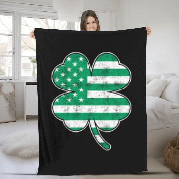 Discover USA Shamrock St. Patrick's Day USA Fleece Blankets