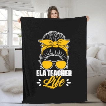 Discover Messy Bun ELA Teacher Life An English Language Fleece Blankets