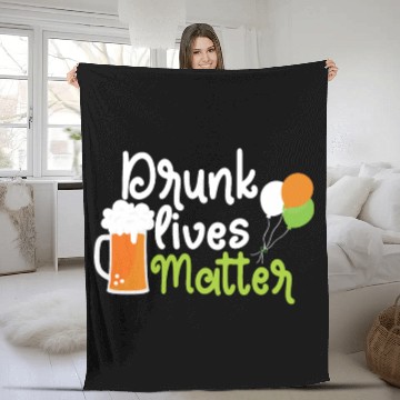 Discover drunk lives matter Fleece Blankets