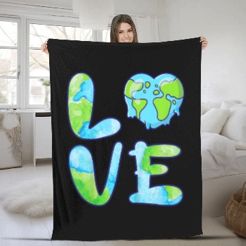 Discover LOVE Earth Day 2023 Cute Earth Lover Kids Fleece Blankets