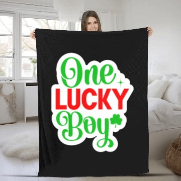 Discover One Lucky Boy Fleece Blankets