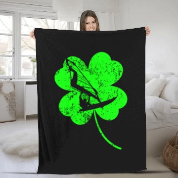 Discover Windsurfing St. Patrick's day shamrock Fleece Blankets